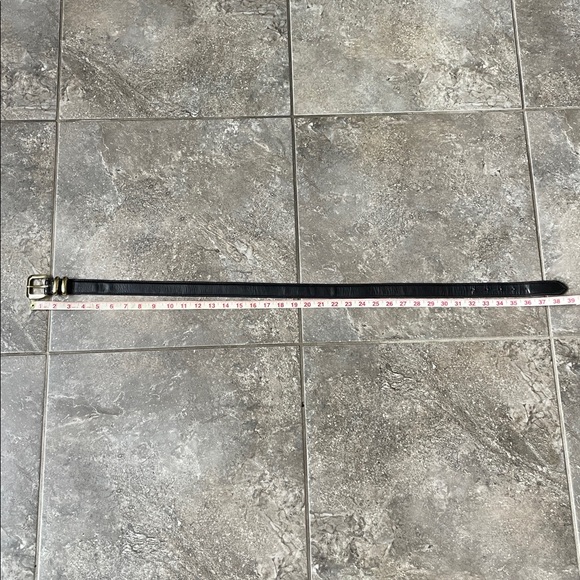 Dark Brown Leather Belt with Solid Brass Buckle - Picture 6 of 7